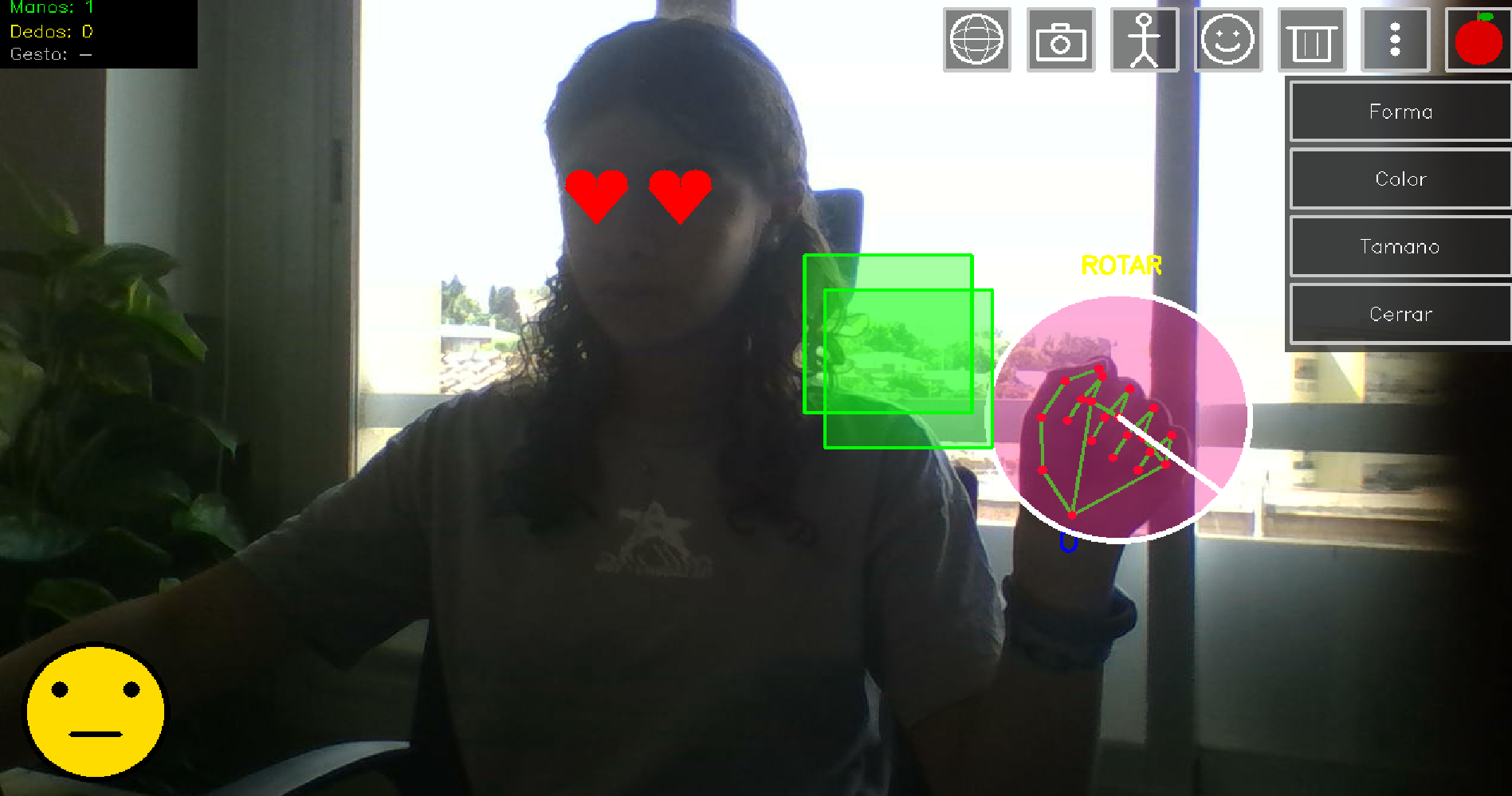 La app de MediaPipe detectando manos, cara y cuerpo con la webcam